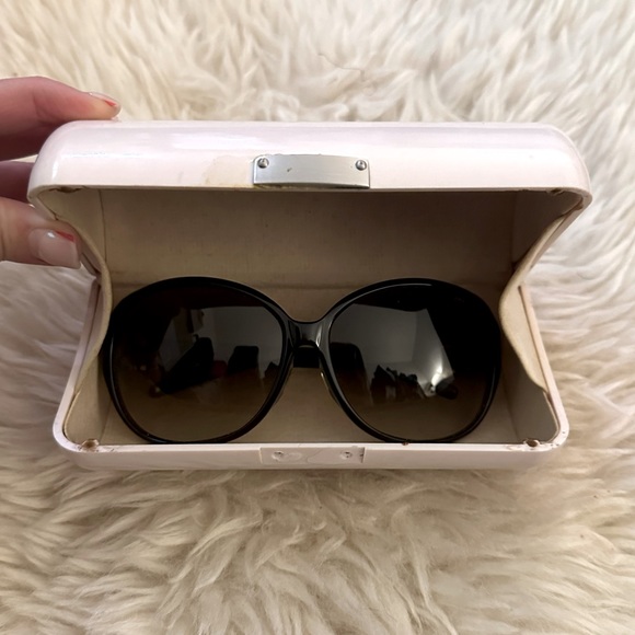 Jimmy Choo Dark Brown and Gold Sneak Print Sunglasses main image 5